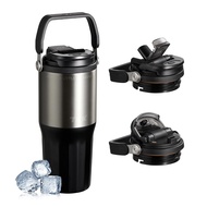 TKK แก้วเก็บความเย็น 700ml สแตนเลส 316 เก็บอุณหภูมิ พร้อมหลอดดูด แก้วกาแฟเคลือบเซรามิก มีหูจับ