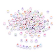 100/grains Acrylic spacer beads Alphabet beads Alphabet beads for jewelry making DIY handmade access