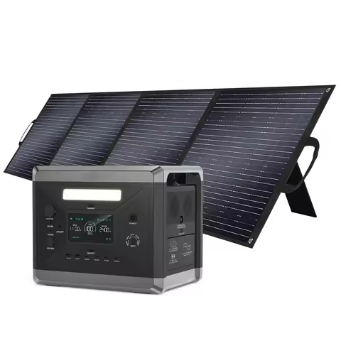 Portable Power Station, Q2501 2400W/2160Wh Large Capacity Solar Generator with 200W Solar Panel, BMS
