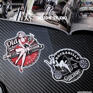 New Harley Retro Female Rider Bobber Style Motorcycle Sticker Waterproof Reflective Decal Unique Car Sticker 20