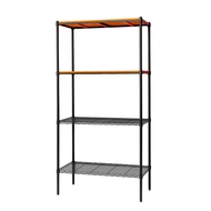 [特價]【dayneeds】松木 90x45x180公分 四層烤黑柚木板收納層架