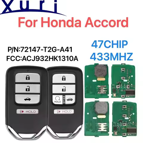 Xuri For Honda Accord Ninth Generation 5-Button Smart Key  PN: 72147-T2G-A41 ACJ932HK1310A 433MHZ. 4
