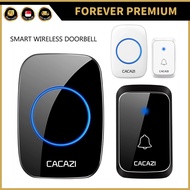 (FOREVER PREMIUM) Cazazi Doorbell Wireless Smart Digital Home LED Light Battery Operated Many Ringto