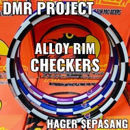 [CHECKERS] (HAGER SEPASANG) ALLOY RIM FALCON ARGONE 1.4X17 4 SEGI BLUE BLACK PURPLE SEGI EMPAT RIM A