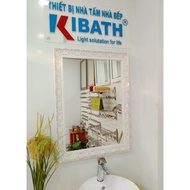White Frame Mirror Panel 6 Pieces with Gold Pattern Size 60x80 Cm TT-135