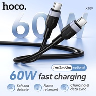 Hoco PD60W Fast Charging Tpye C 3A Cable Silicone cable USB C to USB C Cable compatible for Samsung 
