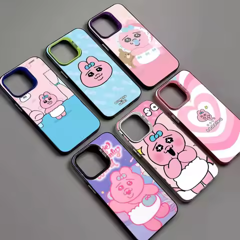 Character O-Opanchu U-Usagi Phone Case For IPhone 17 16 15 14 11 12 13 Pro Max Plus Pro Colored Silv