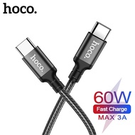 HOCO สายชาร์จ USB Type C เป็น USB Cของแท้สำหรับ Samsung S20 Xiaomi Mi 10 60W PD สายชาร์จเร็วสำหรับ M