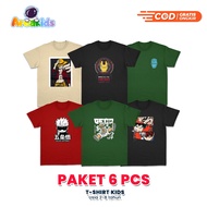 Pack Of 6pcs | Children's T-Shirt Top | Children's Clothing | Character T-Shirt | Superhero | Avenge