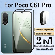 2 in 1 Poco C81 Pro Tempered Glass Screen Protector For Poco C85 C75 C71 X7 F7 M7 Pro Camera Lens Pr