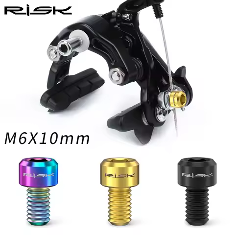 Risk MTB Bike V Brake Wire Fixing Bolt Road Bicycle C Brake Inner Line Fixed Screw TC4 Titanium M6*1