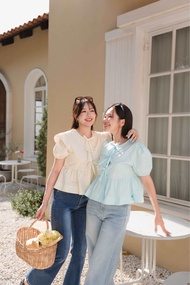 urban apparels | jambon bow tie blouse เสื้อเบลาส์ผูกโบว์ผ้าใส่สบาย