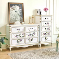 American retro painted five drawer cabinet, living room foyer cabinet, bedroom storage cabinet