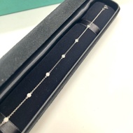 TIFFANY & CO.蒂芙尼 鑲嵌設計 鑽石 pt950 手鍊 銀色