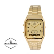 [Watchspree] Casio Vintage Series Standard Analog Digital Gold Stainless Steel Band Watch AQ230GA-9B