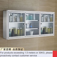ZHY/ocean shipping🥓QM Stainless Steel Kitchen Wall Cupboard Glass Door Bathroom Wall Cabinet Cupboard Cupboard Dining Si
