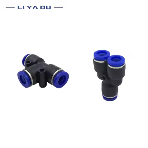 1/5/10PCS PY PE series T Y shaped Tee 4 6 8 10 12 16mm 3 Way Port Pneumatic Pipe Connector Tube Air 