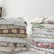 ins Small floral cotton40Printed Twill Bed Sheet Single Piece Striped Pastoral Style Single/Double B