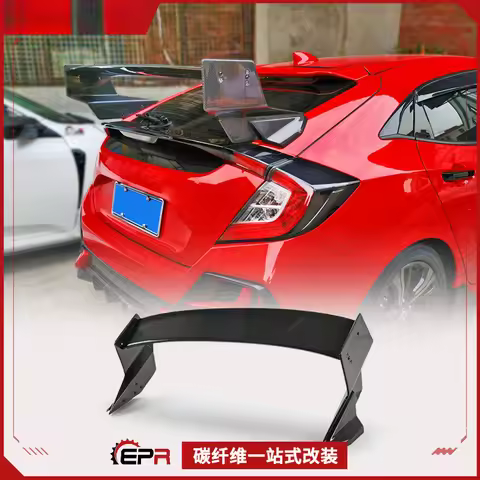 For Honda Two-Door Civic FK8 Type R - Mugen Unlimited Style Carbon Fiber Fixed Spoiler