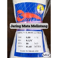 030 x 6 1/4"(157MM) x 30MD x 91.4MTR Mata Melintang Fishing Net Jaring Tangsi Pukat Ikan Pari Ikan B