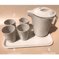 🔥Melamine Jug with Cover Tea Set Cups Tumbler Water Coffee Pot Drinking Mug Teapot Teko & Cawan Minu