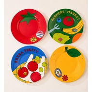[Modern House] Farmers Club Melamine Plate 4pcs Set 18cm Retro Dessert Dish