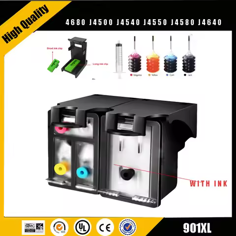 Einkshop 901XL Refill Cartridge Replacement for HP 901 xl Ink Cartridge for Officejet 4500 4680 J450