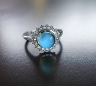 Amber 琥珀 天然墨西哥藍珀 7mm 戒指 淨水料 非二代琥珀 藍珀