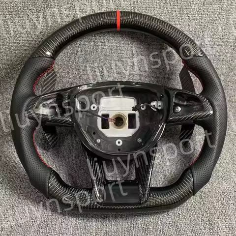 Carbon Fiber Steering Wheel Fit for Mercedes-Benz AMG GT S65 E63 C43 C53 C63 S63 W205 W204 CLA CLS