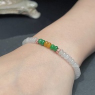 冰種多彩翡翠算盤珠手珠手鍊 | 天然緬甸玉A貨翡翠 | 送禮