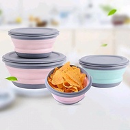 LORV Foldable Food Bowl Lunch Box Foldable Silicone 300ml 600ml 800ml Practical Camping Cooking cutl