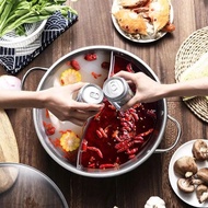 [Top Value] Stainless steel 2-compartment hot pot 30/ 32CM Thick product for gas stove and induction