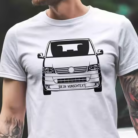 T Shirt T5 customizable with your desired text Type 7H 7E Multivan Caravelle Transporter gift for pe