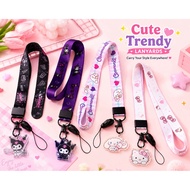 Cute kuromi Cartoon long lanyard mobile phone lanyard wristband handphone keychain lanyard