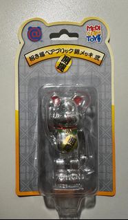 Bearbrick 100% 銀色招財貓 開運 Be@rbrick