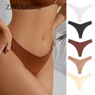 ZXYOUPING Ice Silk Seamless T Back Panty for Women Sexy Tibak Plus Size Bikini Low Waist Lingerie Un