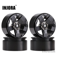Injora 4Pcs Metal 2.2 Beadlock Wheel Rim 5 Spokes Hub For
