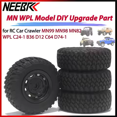 4PCS 73mm 5mm Hex 1/12 RC Car Crawler Off Road Rubber Tires Wheel for MN99 MN98 MN82 WPL C24-1 B36 D