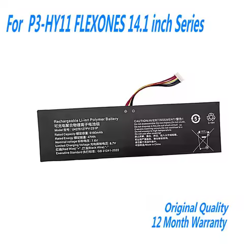 7.6V 47Wh 6180mAh U4276127PV-2S1P Laptop Battery For P3-HY11 FLEXONES 14.1 inch