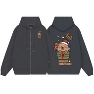 Children's Zip Jacket - With Inside Pocket, Warm Cotton Fleece, CapyBara Christmas Gift Box (M 76)