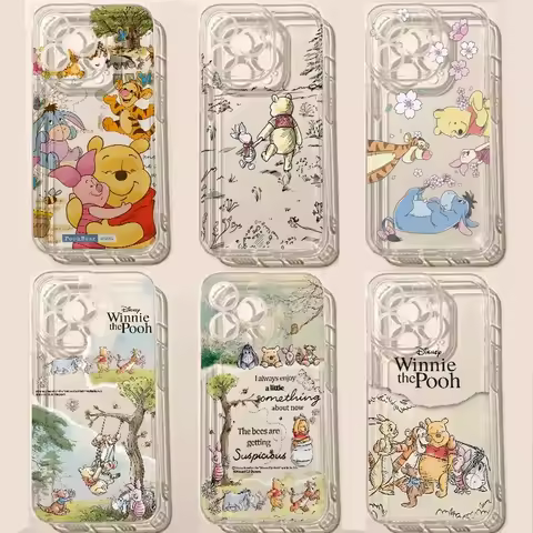 Cartoon Disney Winnie Pooh Phone Case For IPhone 11 12 15 16 Pro Max Mini X XS Max 7 8 6 6S Plus Cle