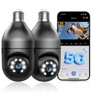 Light Bulb Security Camera 5G WiFi 2K Light Socket Security Cameras Wireless Outdoor EseeCloud, 360