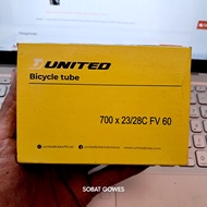 United Inner Tube 700x23c 25C 28C FIXIE ROADBIKE 700x23/28C PRESTA FV 60mm