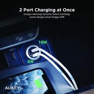 AUKEY CAR CHARGER 2 PORT TYPE C 30W PD & QC - 500593 - CC-A4 CODE 591