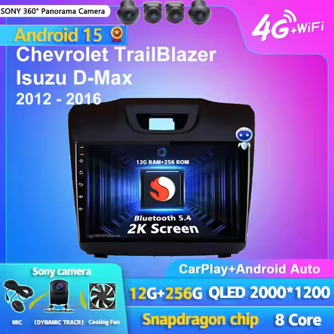 Android 15 Carplay Car Radio Multimedia For Chevrolet TrailBlazer 2012 - 2016 S-10 S10 Colorado For 