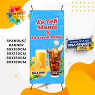 Cetak Spanduk Banner Jualan Es Teh Jumbo Es Teh Manis Lemon Tea Ice Tea Custom