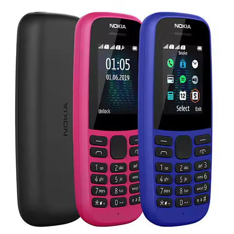 Nokia 105 2019 2SIM MicroUSB Charging 3.5mm Headphone Jack FM Radio LED Flashlight Greedy Snake Game