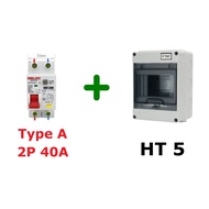 DELIXI RCD Type A เบรคเกอร์กันดูดกันรั่ว สำหรับรถ EV Charger เบรคเกอร์ MCB RCCB Type A 2P 4P 40A