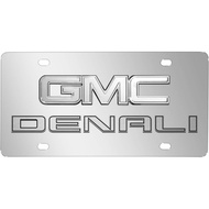 iPick Image Made for GMC Denali 3D Dual Logo Mirror Chrome Stainless Steel License Plate