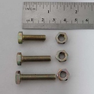 Bolt Nut size M6 x 20, M6 x 25, M6 x 30 Key 10 Yellow Galvanized Material Thread P 1.0